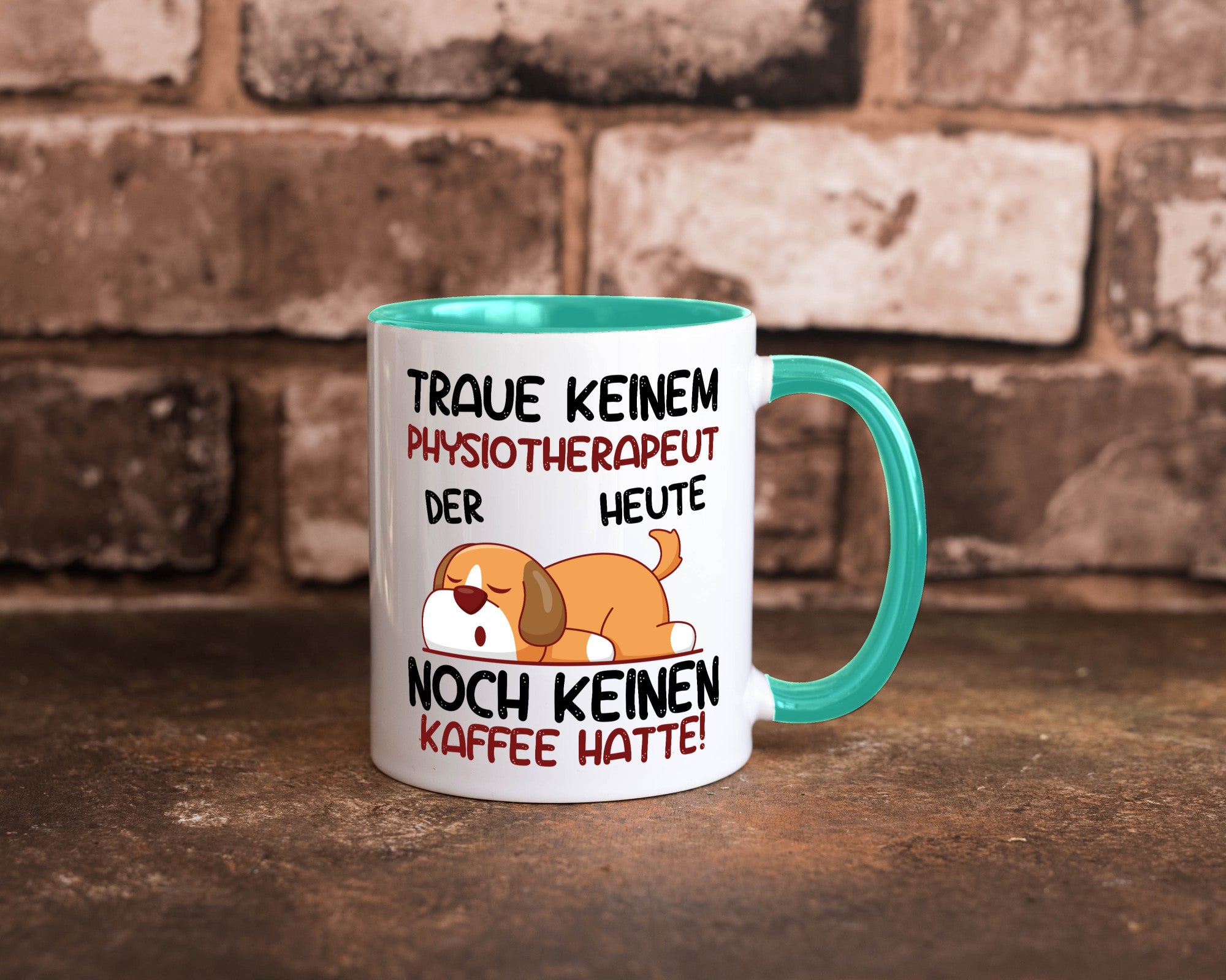 Traue keinem Physiotherapeut lustiger Spruch Geschenk Humor Geschenkidee Tasse