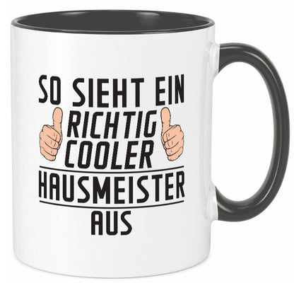 Richtig Cooler Hausmeister | Hauswart Geschenkidee Humor Tasse