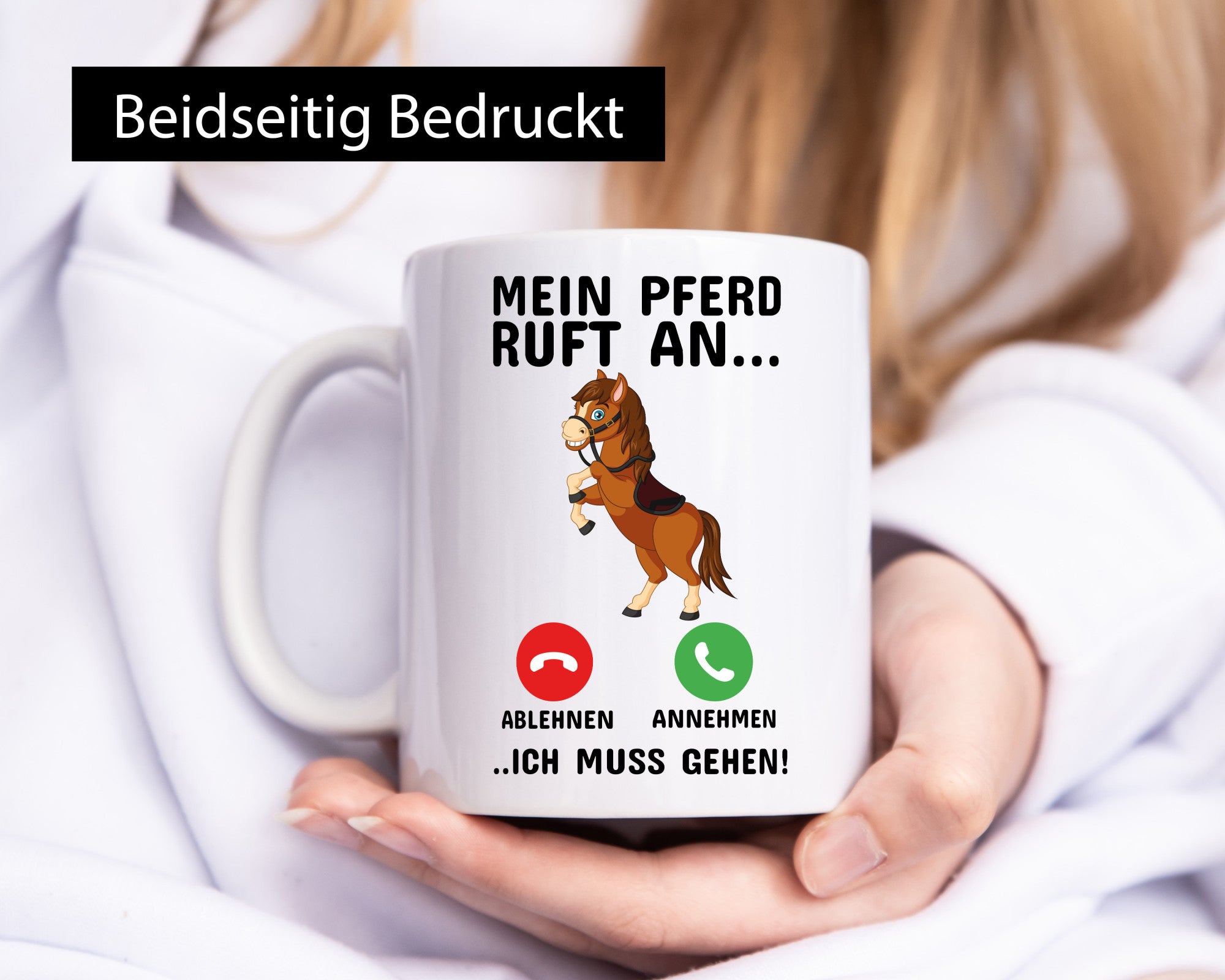 Mein Pferd ruft an Humor Geschenkidee Tasse