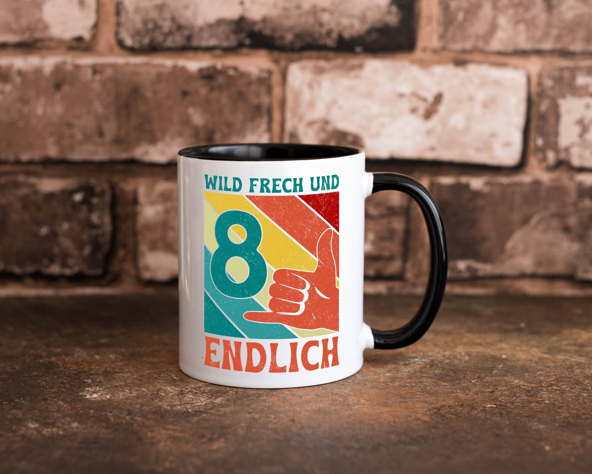 8. Geburtstag | 8 Jahre Wild und Frech Humor Geschenkidee Tasse