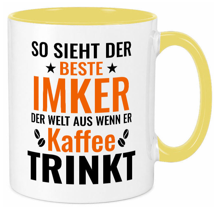 Kaffee trinkt: Imker | Imkerei lustiger Spruch Geschenk Humor Geschenkidee Tasse