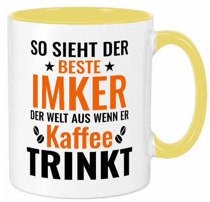 Kaffee trinkt: Imker | Imkerei lustiger Spruch Geschenk Humor Geschenkidee Tasse