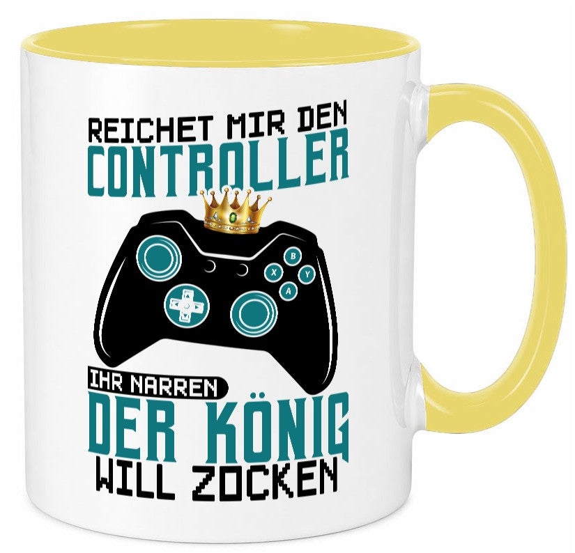 Der König will Zocken | Gamer lustiger Spruch Geschenk Humor Geschenkidee Tasse