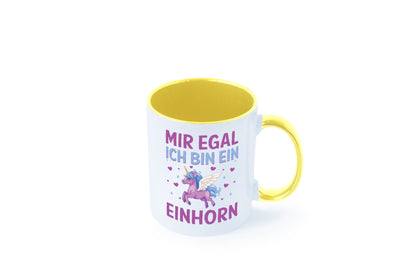 Mir egal, ich bin ein Einhorn| Herzen Geschenkidee Humor Tasse