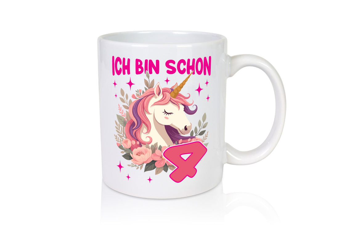 4. Geburtstag | 4 Jahre Einhorn Mädchen v2 lustige Geschenkidee Geschenk Tasse