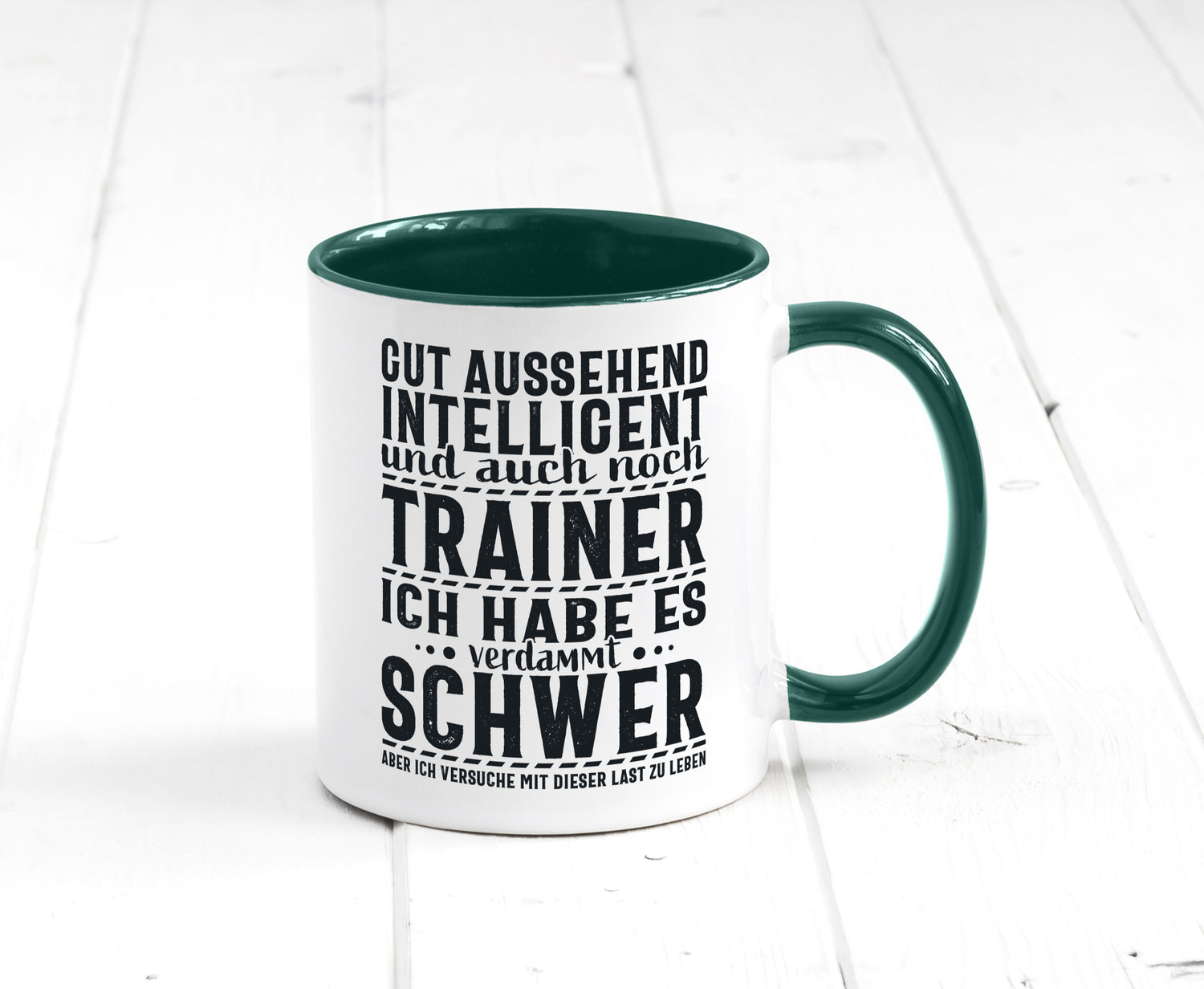 Gut aussehender Trainer |gestrichelte Linie | Punkte lustiger Spruch Geschenk