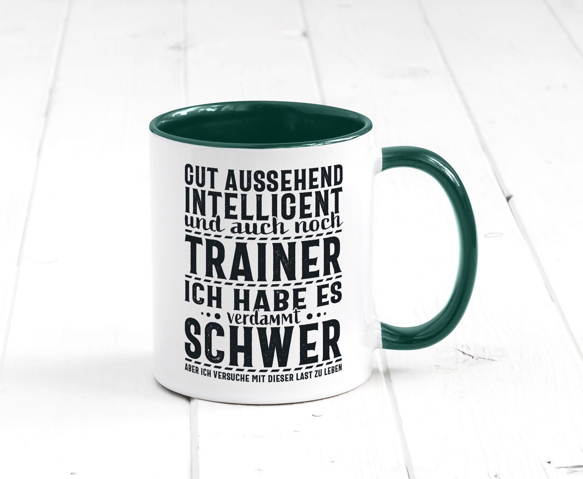 Gut aussehender Trainer |gestrichelte Linie | Punkte lustiger Spruch Geschenk