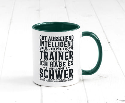 Gut aussehender Trainer |gestrichelte Linie | Punkte lustiger Spruch Geschenk