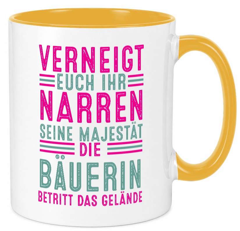 Verneigt euch: Bäuerin | Bauernhof Landwirtschaft v2 Geschenk Humor Tasse