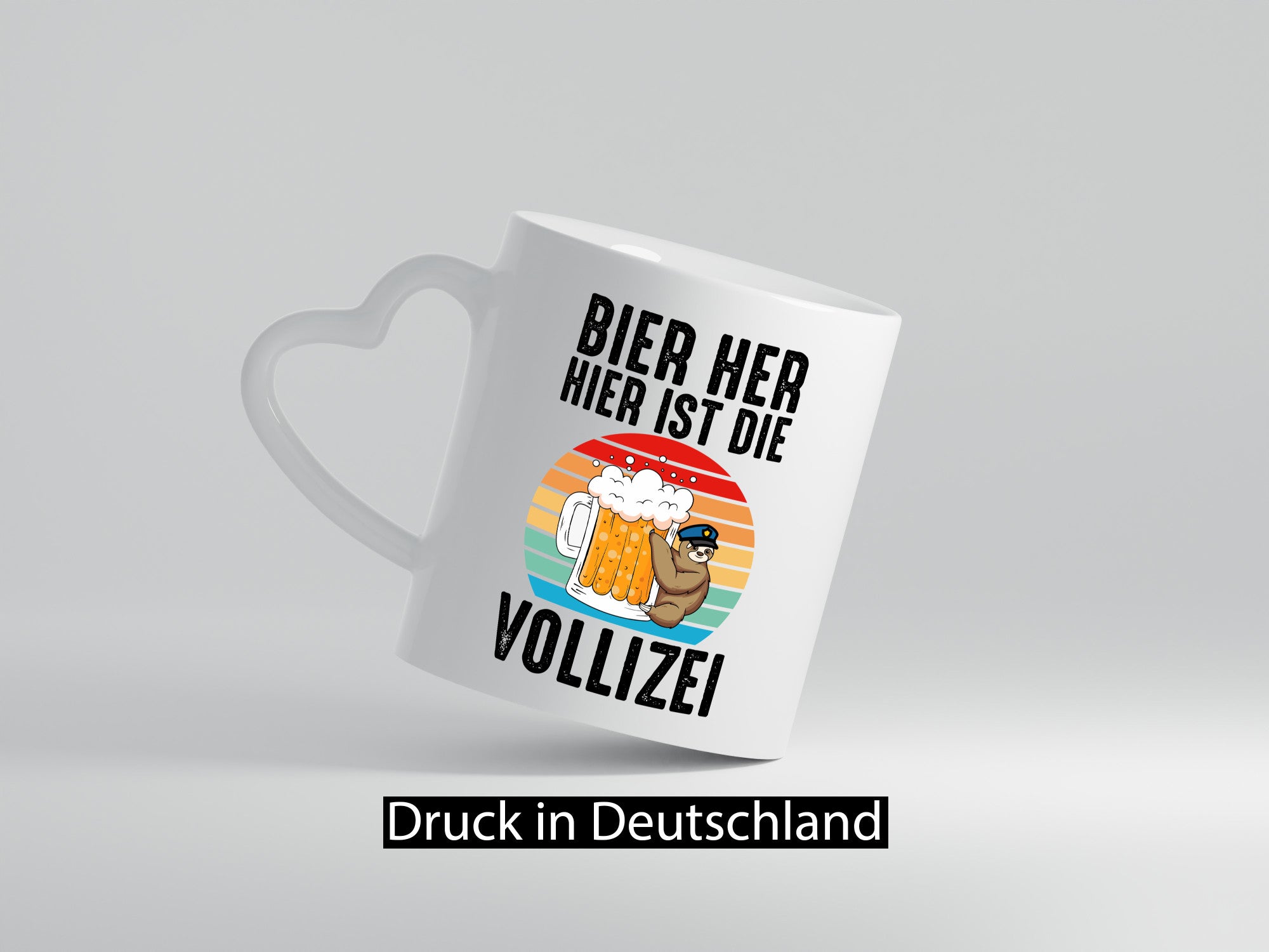 Bier her hier ist die Vollizei | Biertrinker Faultier lustig Tierliebhaber
