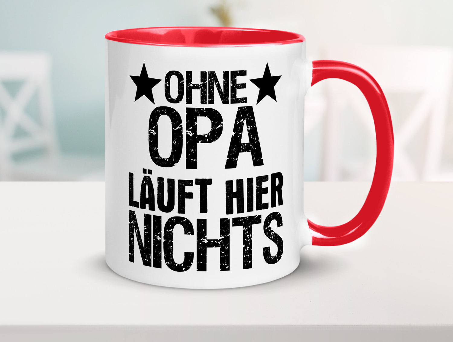 Ohne Opa läuft hier nichts | Sterne Geschenkidee Familie Humor Tasse