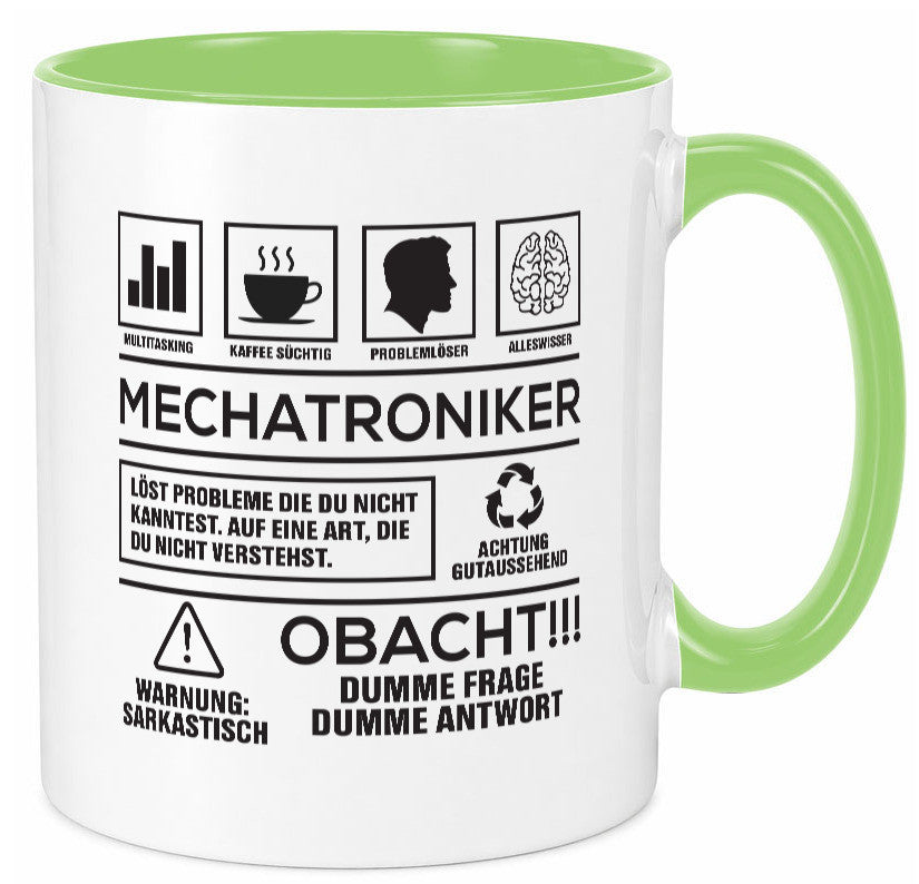 Achtung Probleme Mechatroniker | KFZ Geschenkidee Humor Tasse
