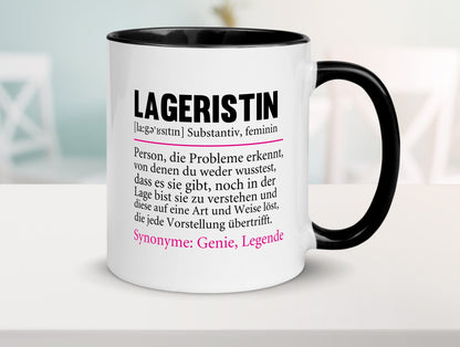 Lageristin | Spruch Beruf Lager Arbeiterin Geschenk Arbeit Kollegen Büro Tasse