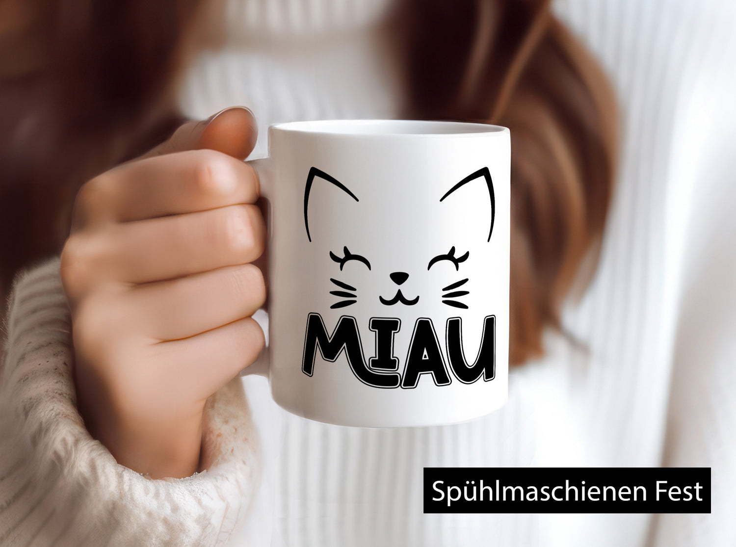 Miau | Katze Katzenliebhaber Cat Geschenkidee Tierliebhaber Humor Tasse