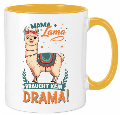 Mama Lama braucht kein Drama | Muttertag Humor Familie Geschenkidee Tasse