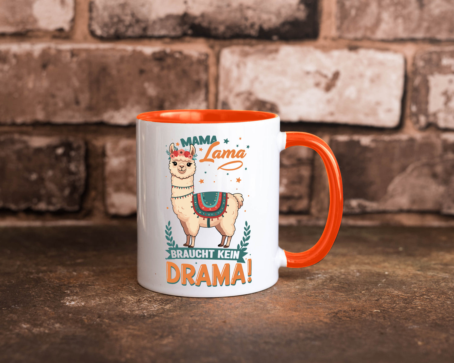 Mama Lama braucht kein Drama | Muttertag Humor Familie Geschenkidee Tasse