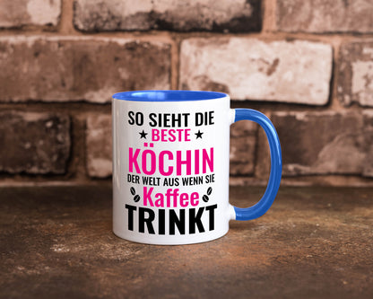Kaffee trinkt: Köchin | Chefköchin Chefkoch Humor Arbeit Kollegen Büro