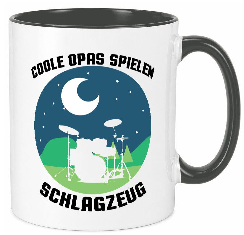 Coole Opas spielen Schlagzeug | Mond lustig Familie Geschenkidee Geschenk Tasse