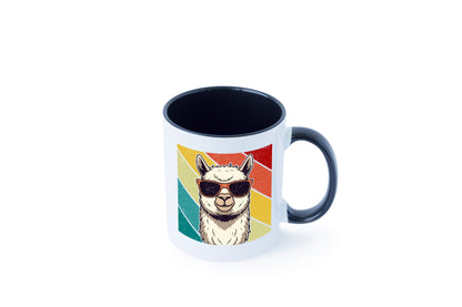 Lama | Retro Alpaka mit Sonnenbrille Geschenk Humor Geschenkidee lustiger Tasse