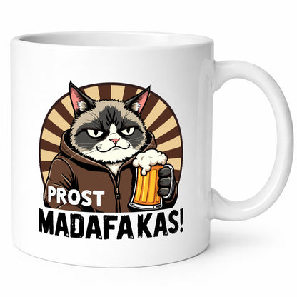 Prost Madafakas | Biertinker Böse Katze Geschenk Tierliebhaber Humor lustiger