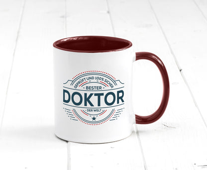 Geprüft und sicher: Doktor | Doktorand Doktortitel lustiger Spruch Geschenk Tasse