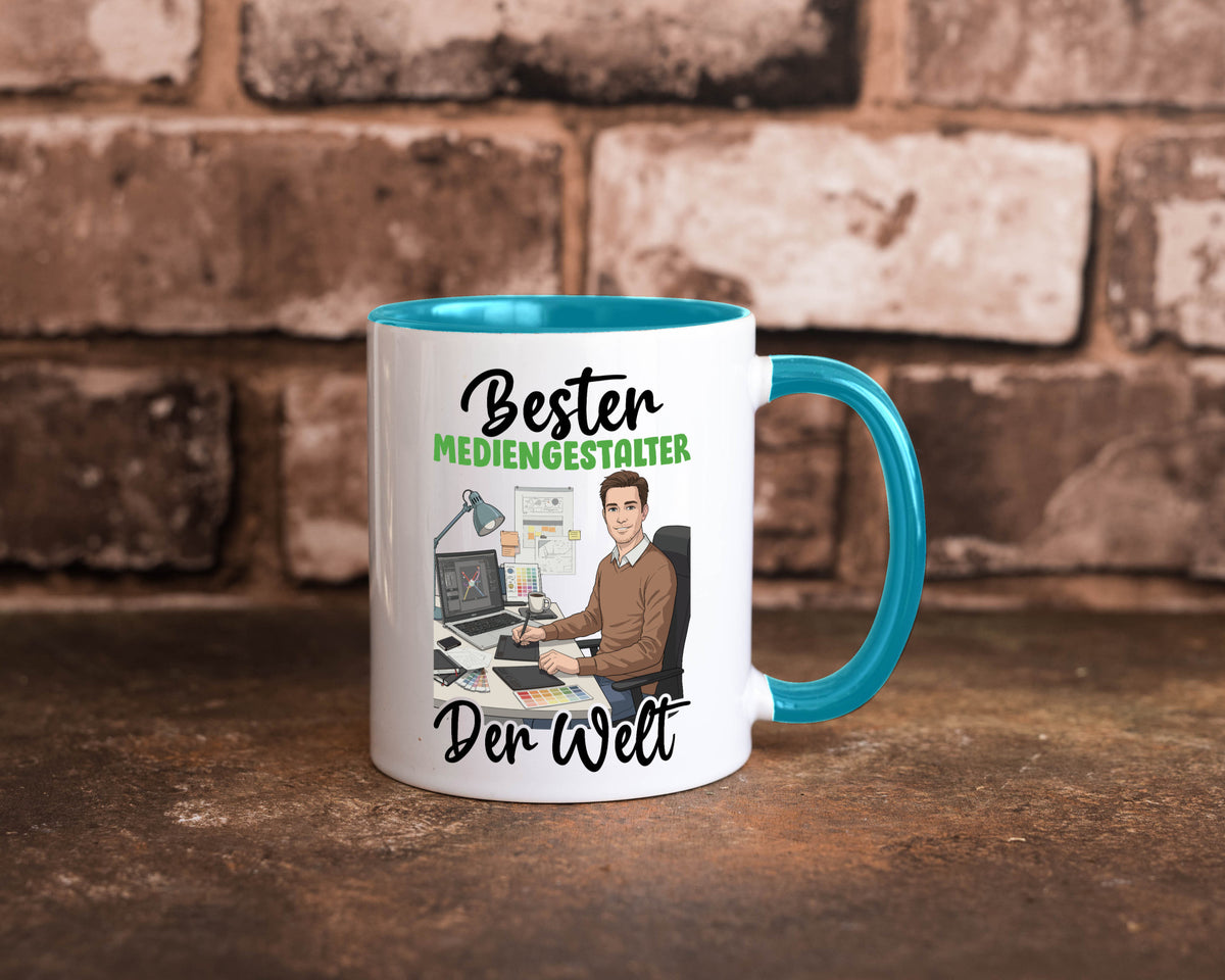 Bester Mediengestalter | Medien v2 Geschenk Humor Geschenkidee lustiger Spruch Tasse