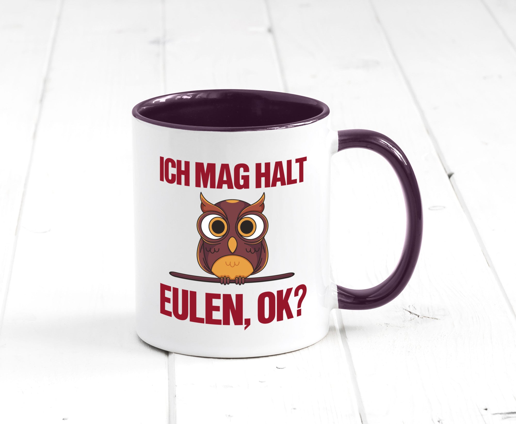 Ich mag Eulen | Spruch süße Eule Motiv lustiger Geschenk Humor Geschenkidee