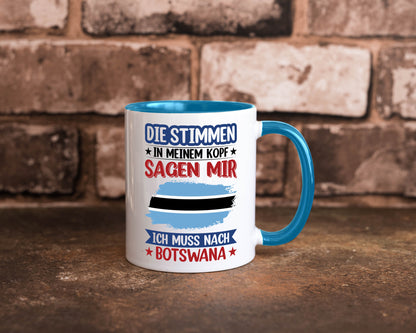 Botswana | Urlaub Stimmen in meinem Kopf Traumland Geschenkidee Humor Tasse