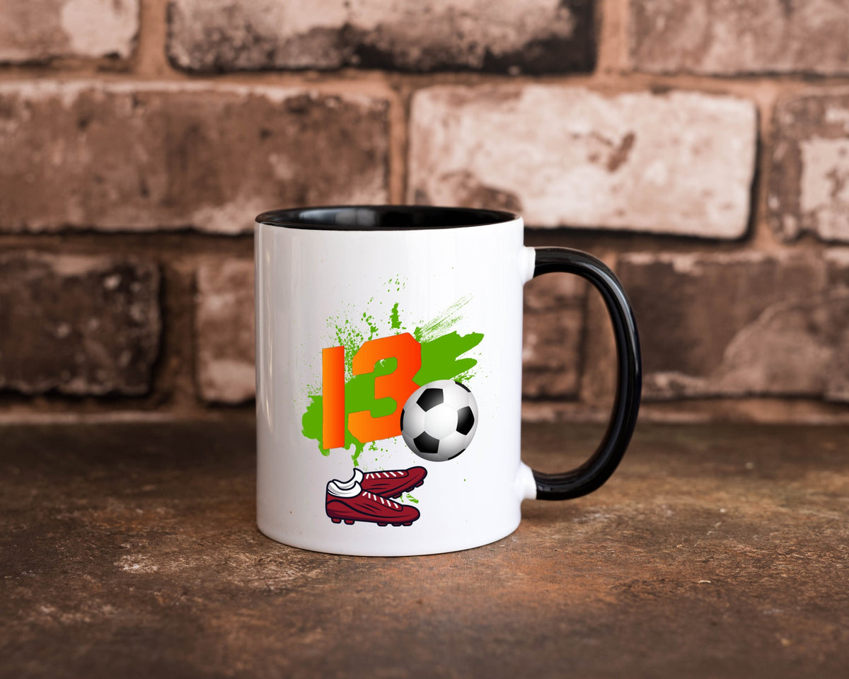 13. Geburtstag | Jungen Fußball Fußballspieler Humor Geschenkidee Tasse