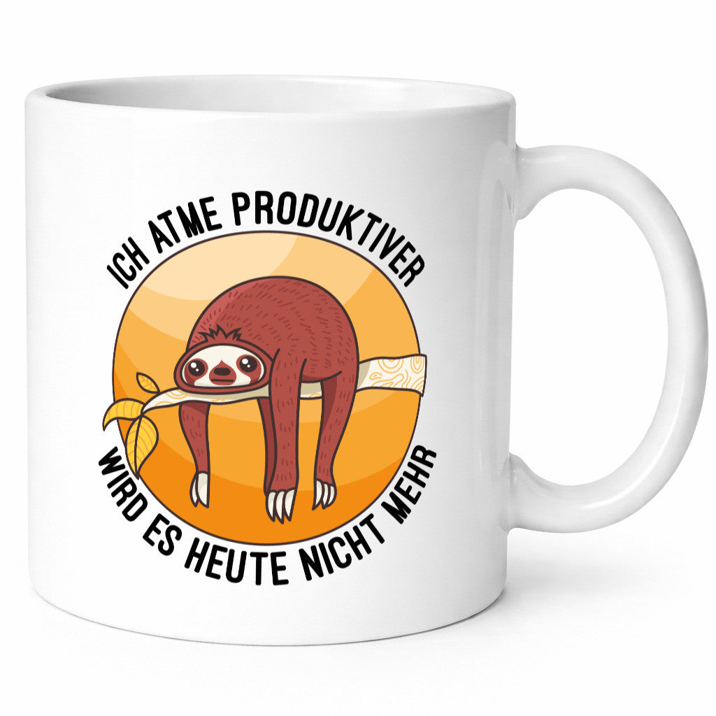 Ich atme produktiver | Arbeit Faultier Bürotasse lustig Kollegen Büro Geschenk