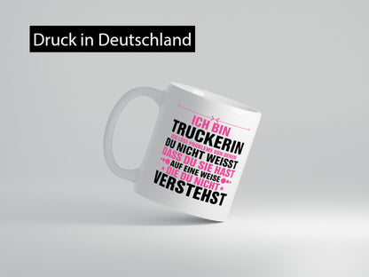 Löse Probleme: Truckerin | LKW Fahrerin lustig Humor Geschenkidee Geschenk Tasse