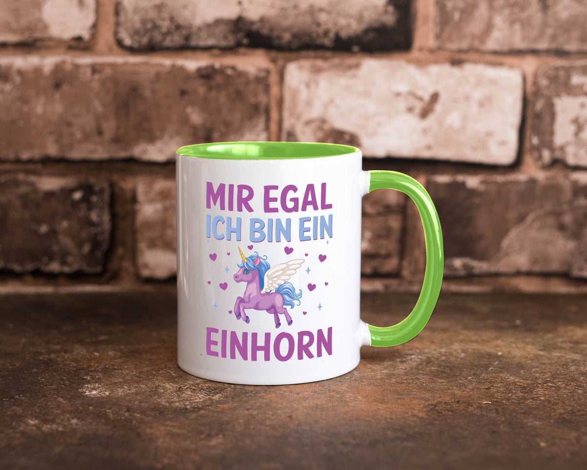 Mir egal, ich bin ein Einhorn| Herzen Geschenkidee Humor Tasse