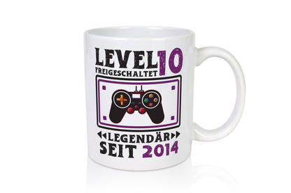Level 10 Freigeschaltet | 10. Geburstag Zocker 2014 Geschenkidee Humor Tasse