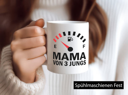Mama von 3 Jungs | Muttertag Geschwister lustiger Spruch Geschenk Familie