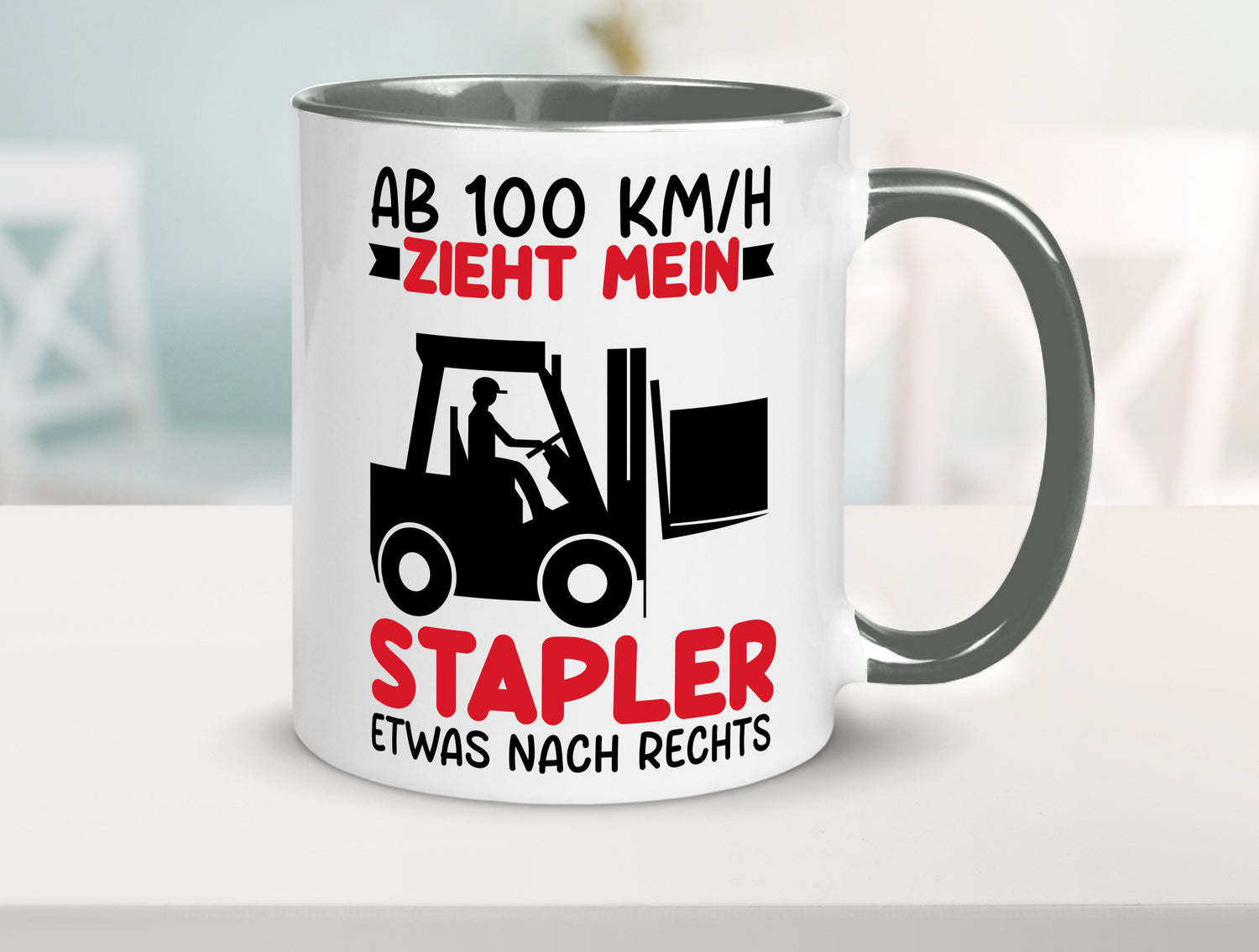 Stapler zieht nach Rechts | Staplerfahrer Arbeit Geschenkidee Kollegen Büro