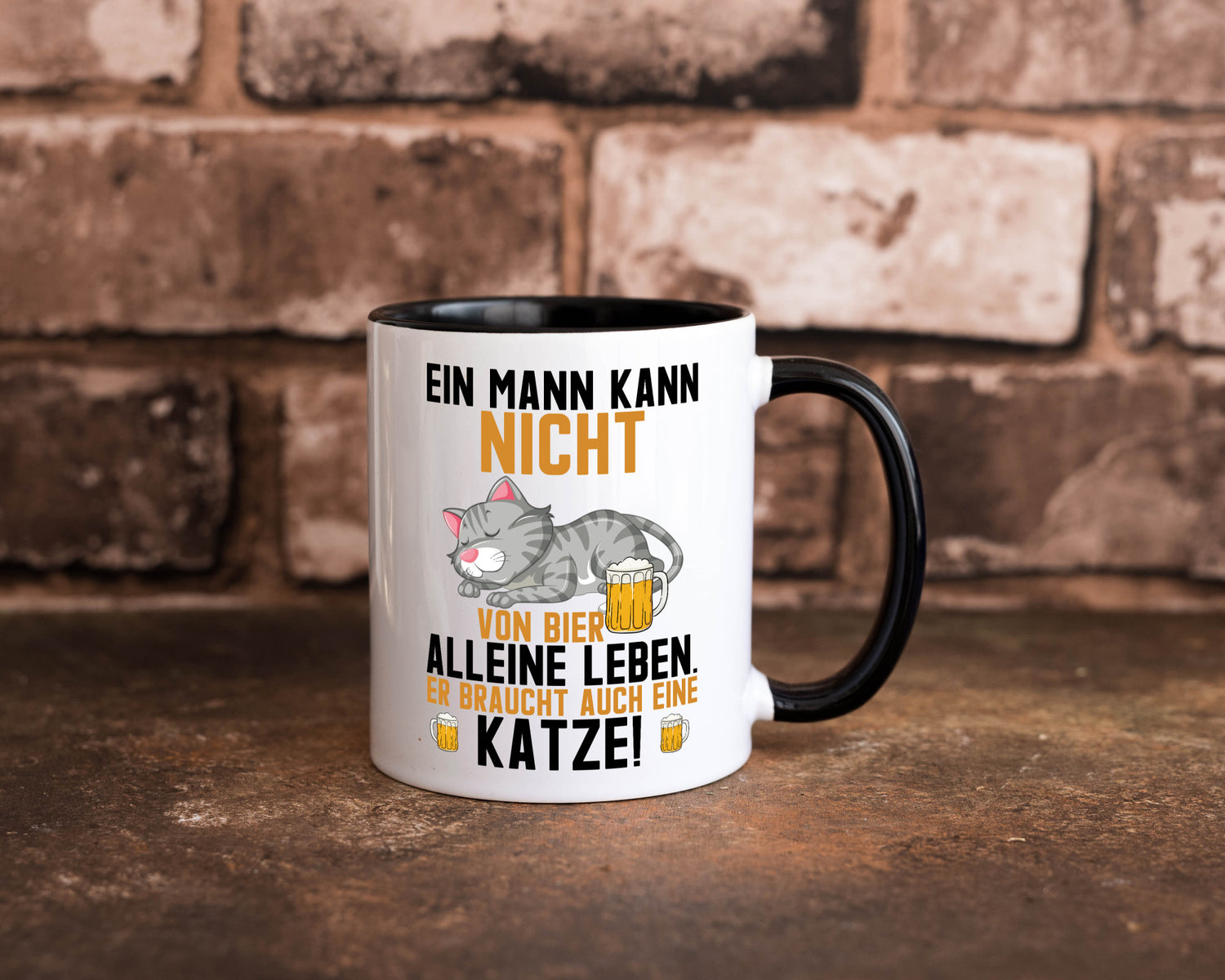 Von Bier leben | Mann braucht eine Katze Katzenliebhaber Geschenk Tierliebhaber