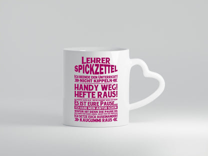 Lehrer Spickzettel | Beruf Tasse lustiger Spruch vl7 lustig Arbeit Kollegen