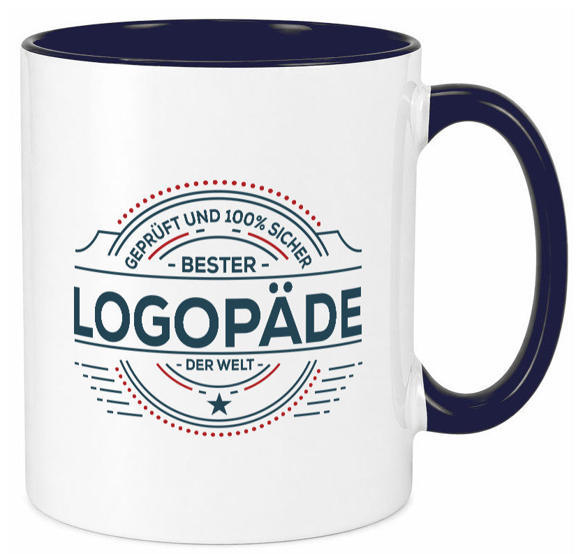 Geprüft und sicher: Logopäde | Sprachtherapie Geschenkidee Humor Tasse