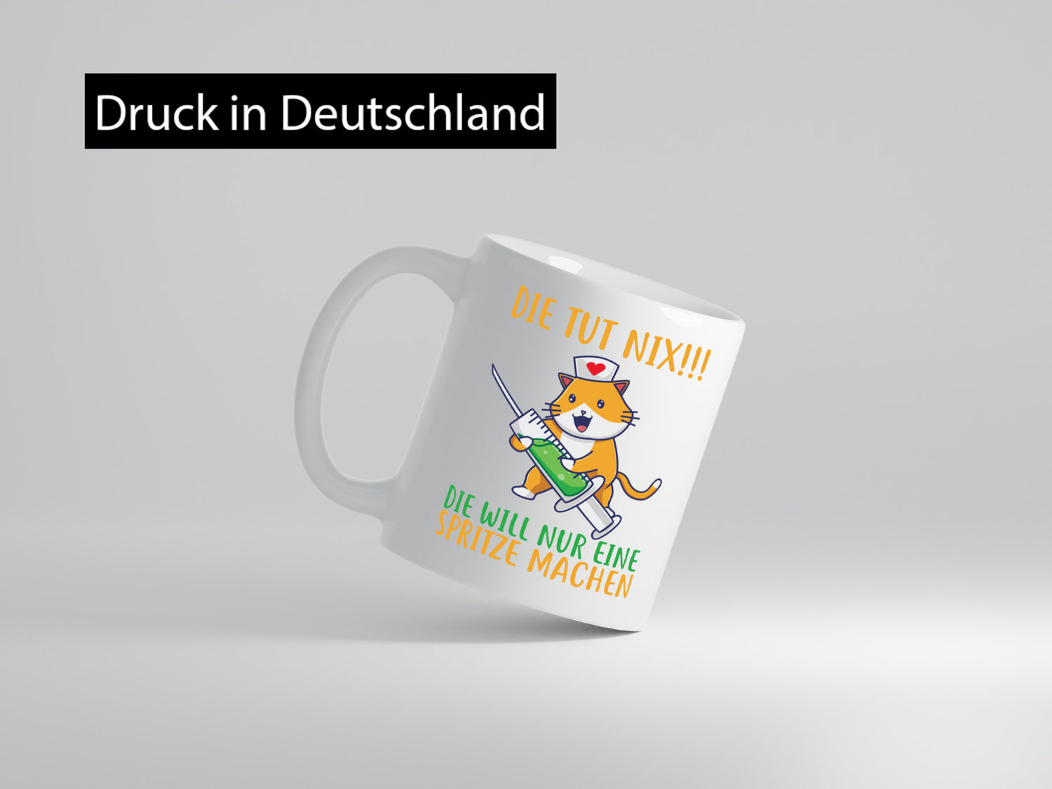 Die tut nix! | Spruch Katze Krankenschwester Humor Tierliebhaber Geschenkidee