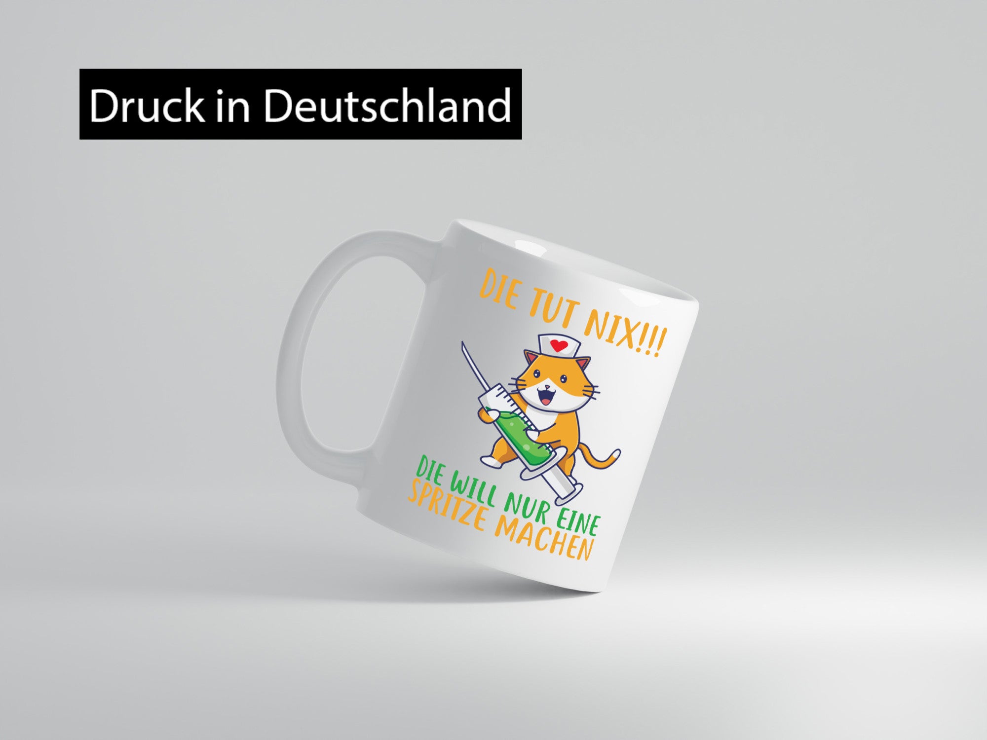 Die tut nix! | Spruch Katze Krankenschwester Humor Tierliebhaber Geschenkidee