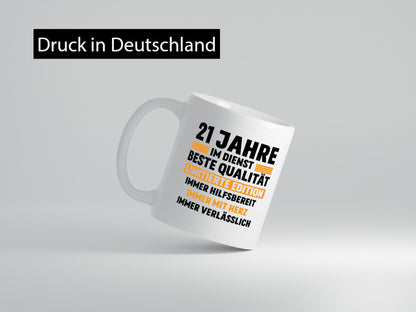 21 Jahre im Dienst | Jubiläum Arbeit v2 Humor Kollegen Büro Geschenkidee Tasse