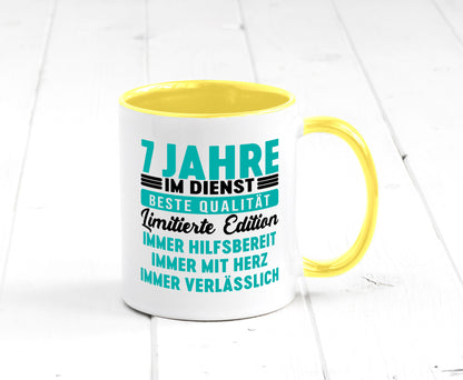 7 Jahre im Dienst | Jubiläum Arbeit v5 Humor Kollegen Büro Geschenkidee Tasse