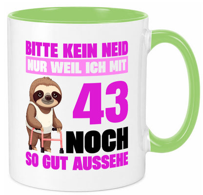 43. Geburtstag | Bitte kein neid Faultier 43 Jahre Geschenk Geschenkidee