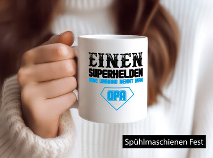 Superheld Opa Geschenk Familie Geschenkidee lustiger Spruch Tasse