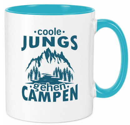 Coole Jungs gehen Campen | Berge See Geschenkidee Humor Tasse