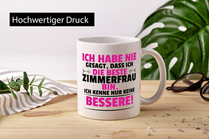Die Beste Zimmerfrau| Holzbau | Handwerkerin Humor Geschenkidee Tasse