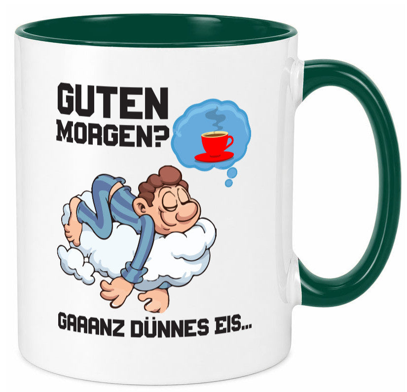 Ganz dünnes Eis | Morgenmuffel Tasse Kaffeetrinker Geschenkidee Humor