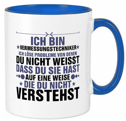 Löse Probleme: Vermessungstechniker | Techniker Humor Geschenkidee Tasse