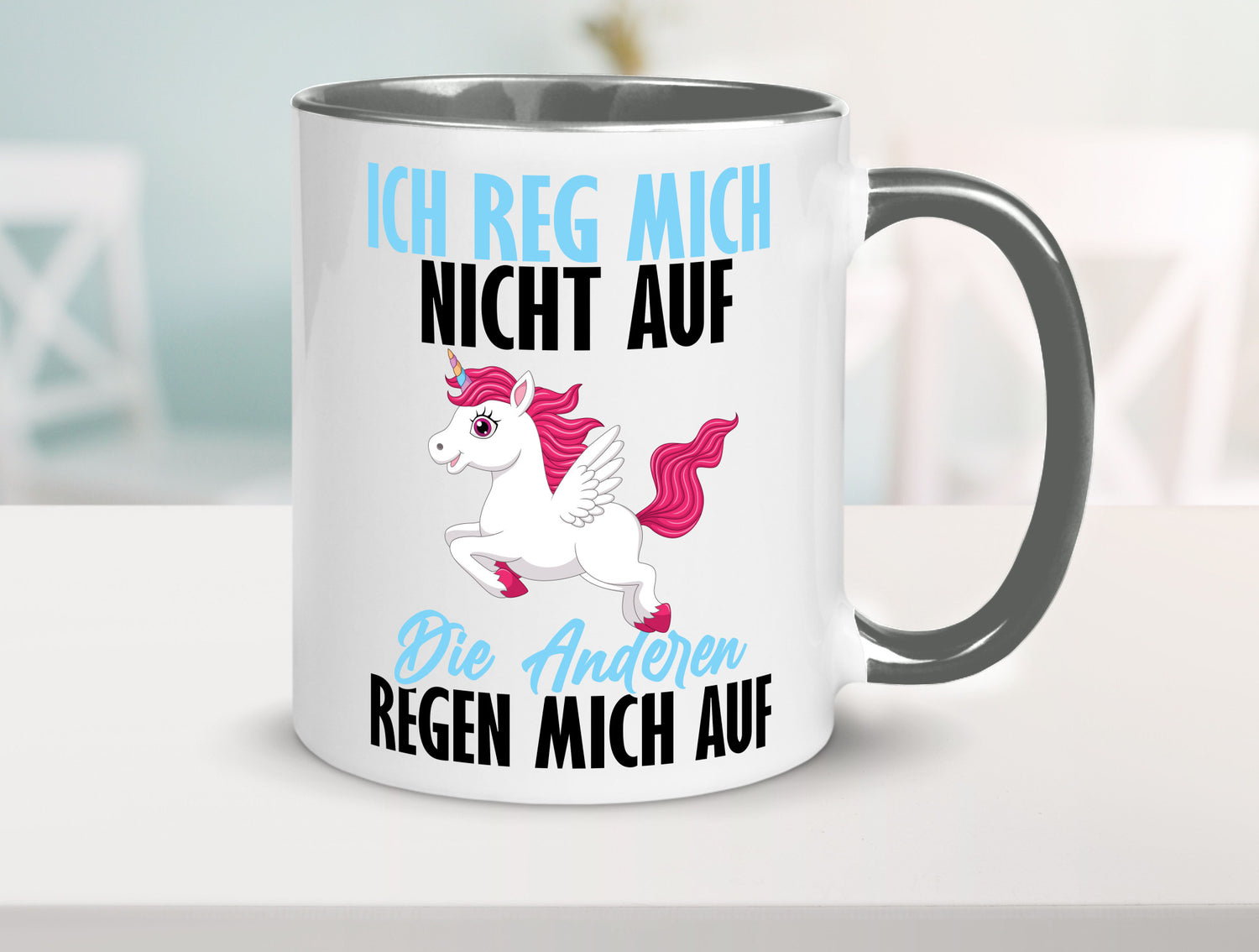 Ich reg mich nicht auf lustiger Spruch Geschenk Humor Geschenkidee Tasse