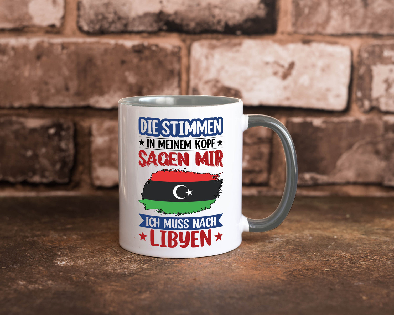 Libyen | Urlaub Stimmen in meinem Kopf Traumland Geschenkidee Humor Tasse